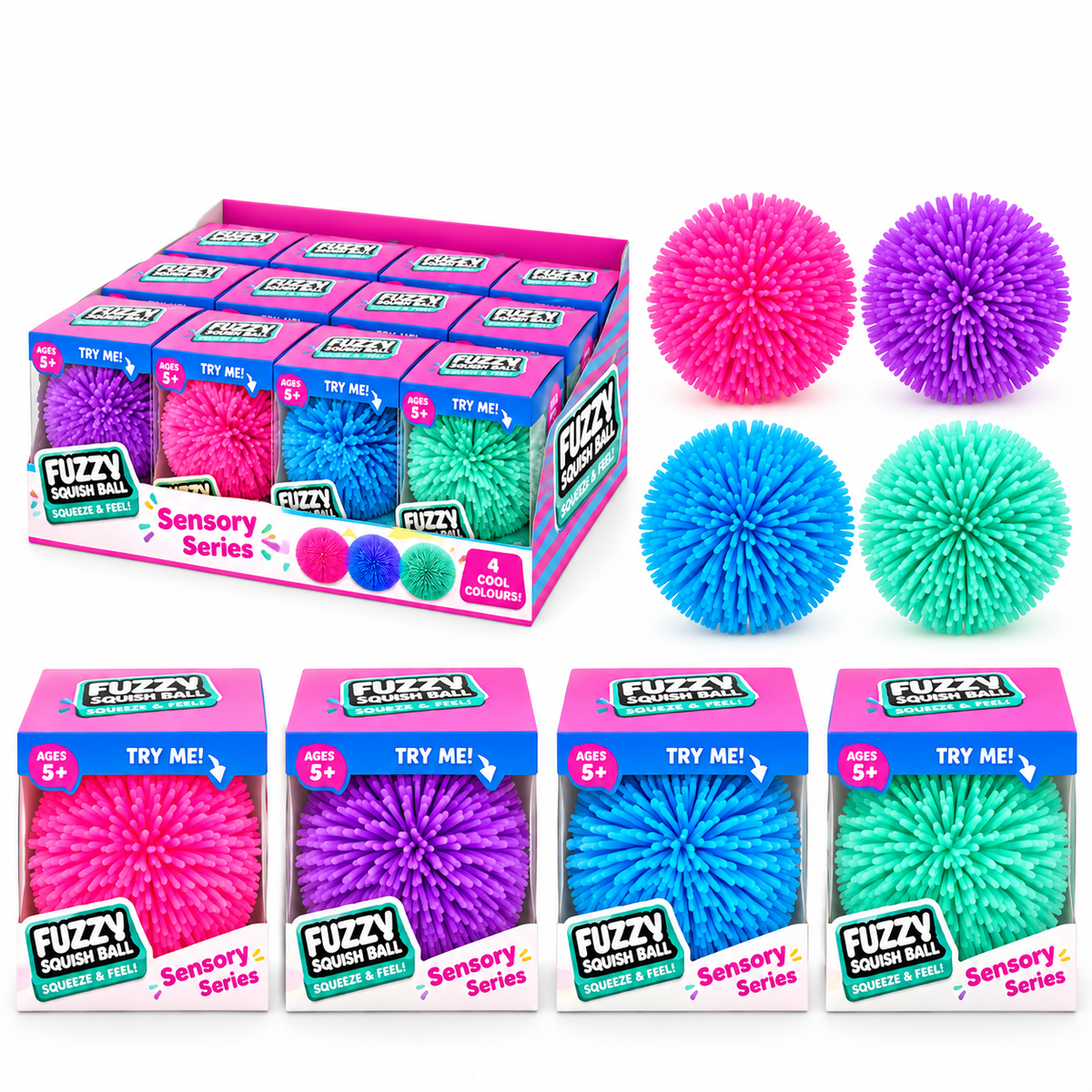 Fuzzy Squish Ball – Sensory Fidget Toy