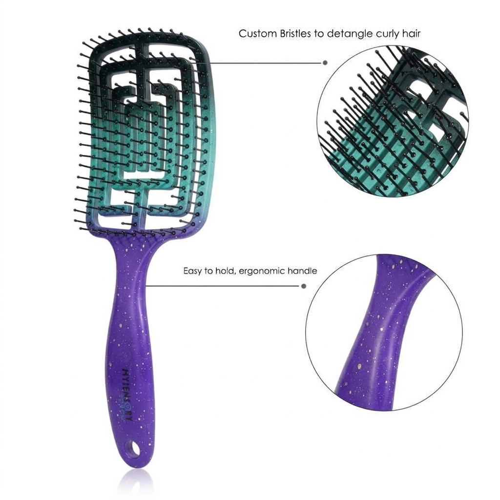 Sensory Detangling Hairbrush Curly Firm - Galaxy