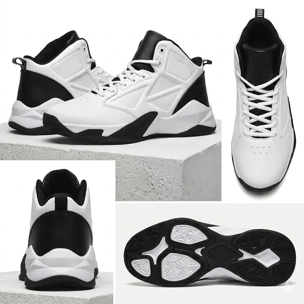 Men's High-Top Trainers – White and Black