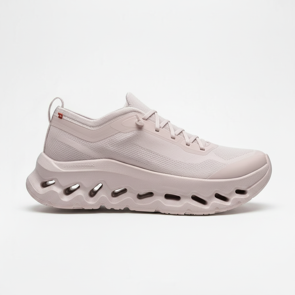 Women's Knit Trainers – Pink Lace-Up Cushioned Sneakers