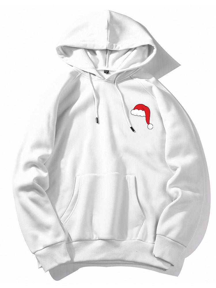 Christmas Santa Hat Print Hoodie