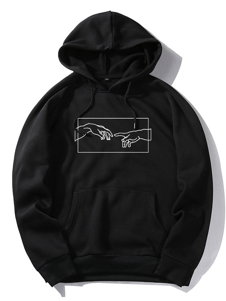 Kapuzenpullover mit Hand-Print