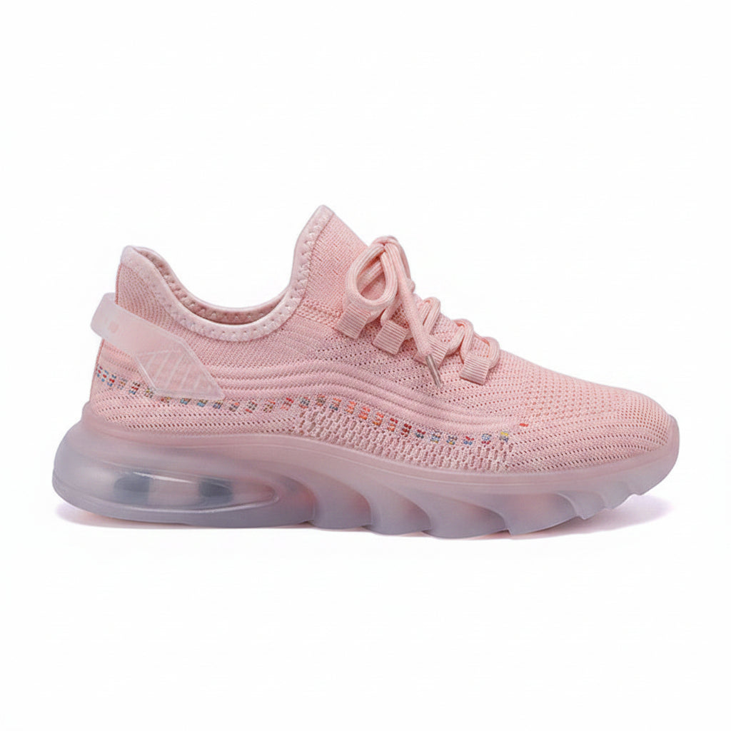 Women's Lightweight Knit Trainers – Pastel Pink