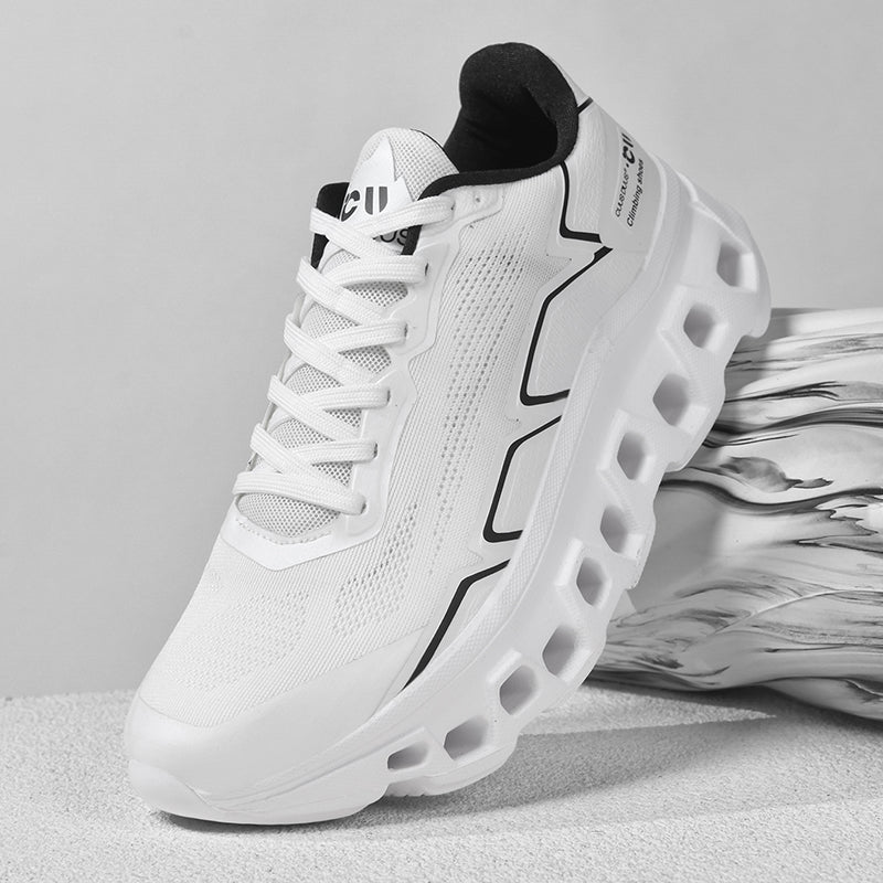 Men's Mesh Tech Trainers – White and Black