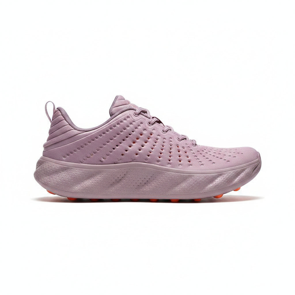 Women's Perforated Breathable Walking Trainers - Mauve Pink