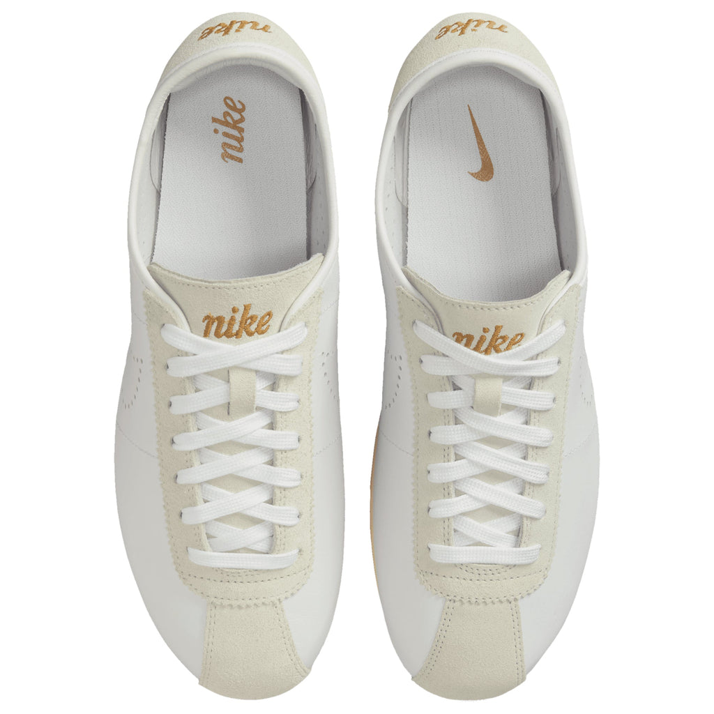 Nike Women's Cortez Leather White/Bronze Perforated Swoosh