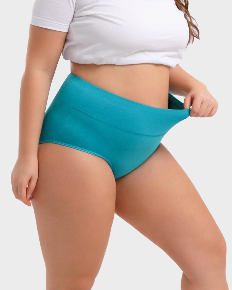 High-Waisted Full Coverage Cotton Briefs(4 pack)