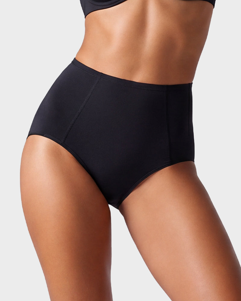 Taillenhoher Slip mit Bauch-weg-Effekt aus Baumwolle im Multipack