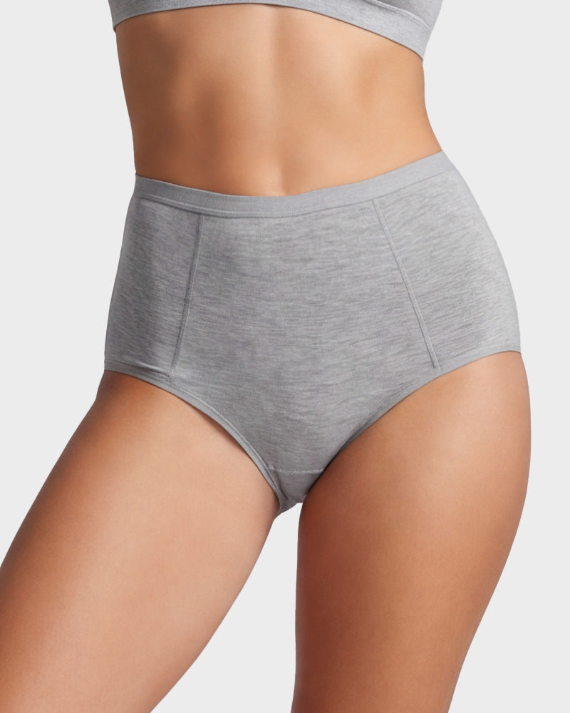 Taillenhoher Slip mit Bauch-weg-Effekt aus Baumwolle im Multipack