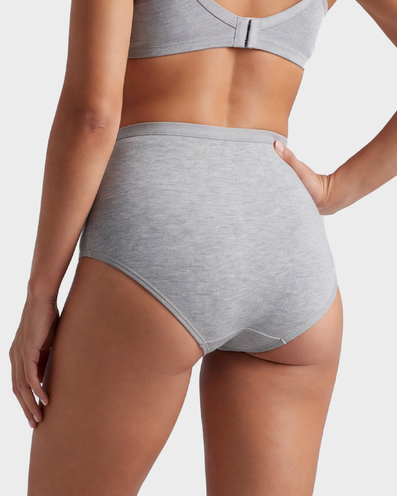 Taillenhoher Slip mit Bauch-weg-Effekt aus Baumwolle im Multipack