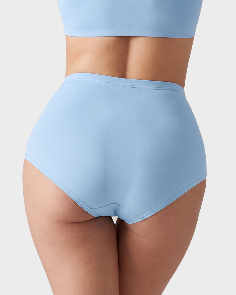 Taillenhoher Slip mit Bauch-weg-Effekt aus Baumwolle im Multipack