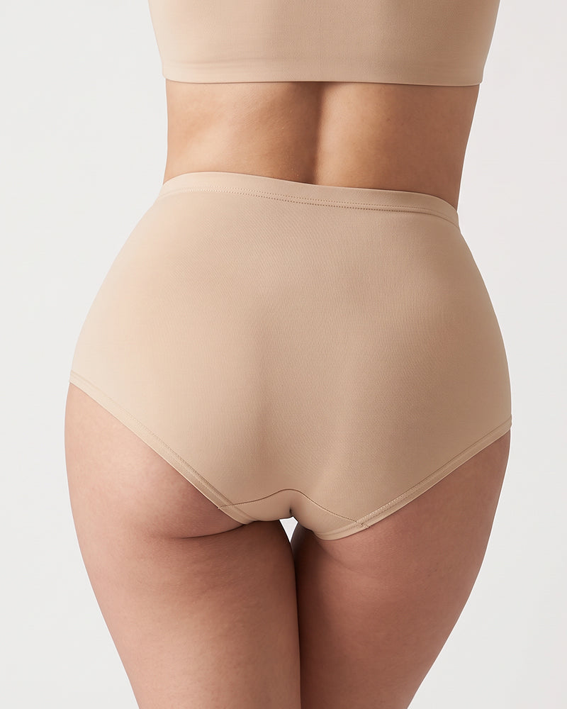 Taillenhoher Slip mit Bauch-weg-Effekt aus Baumwolle im Multipack