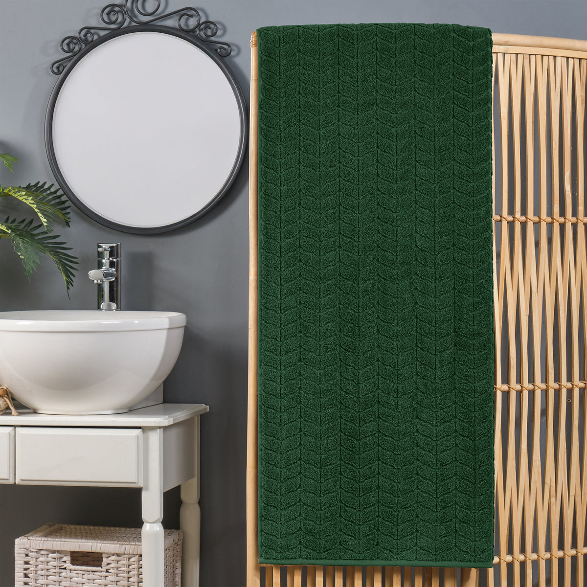 Elegant Comfort 1-Piece Premium Turkish Cotton Braided Oversized Bath Sheet Towel 40 x 80 Inch