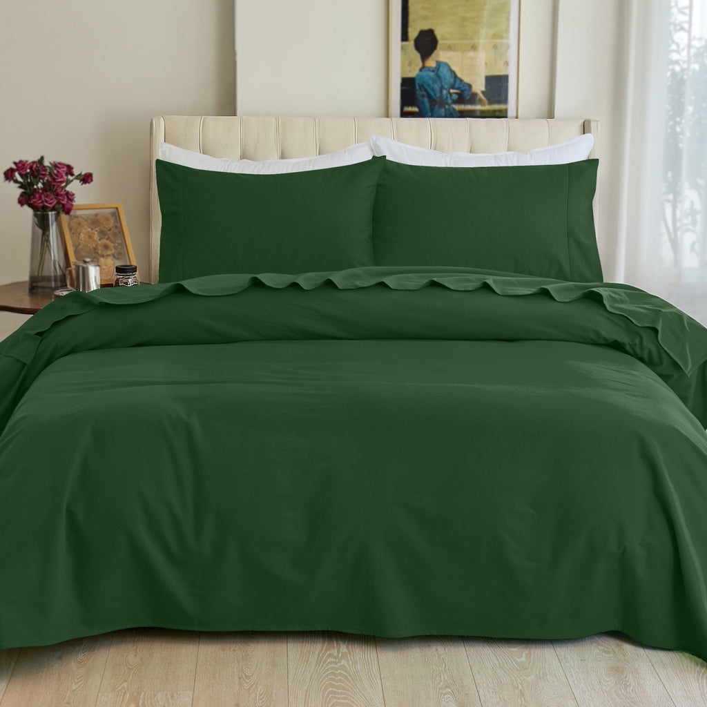 Elegant Comfort 4-Piece Cotton Flannel Sheet Set - 100% Turkish Cotton