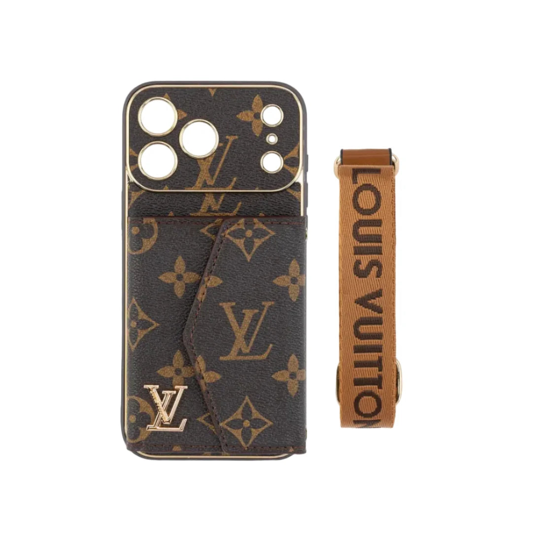 Luxury Elegant Case with Card Holder & Strap For iPhone 12-17