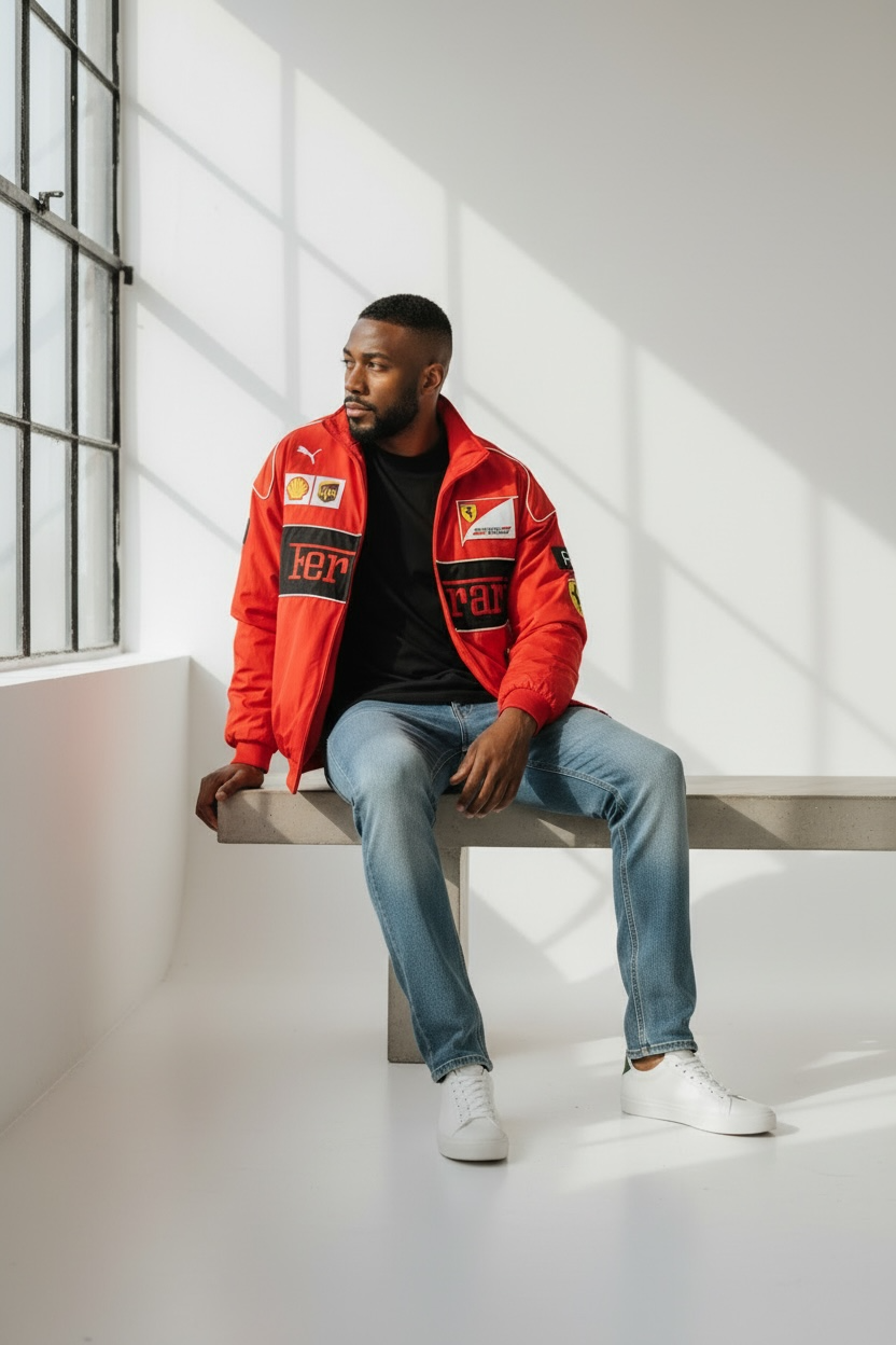 Blouson rouge Ferrari