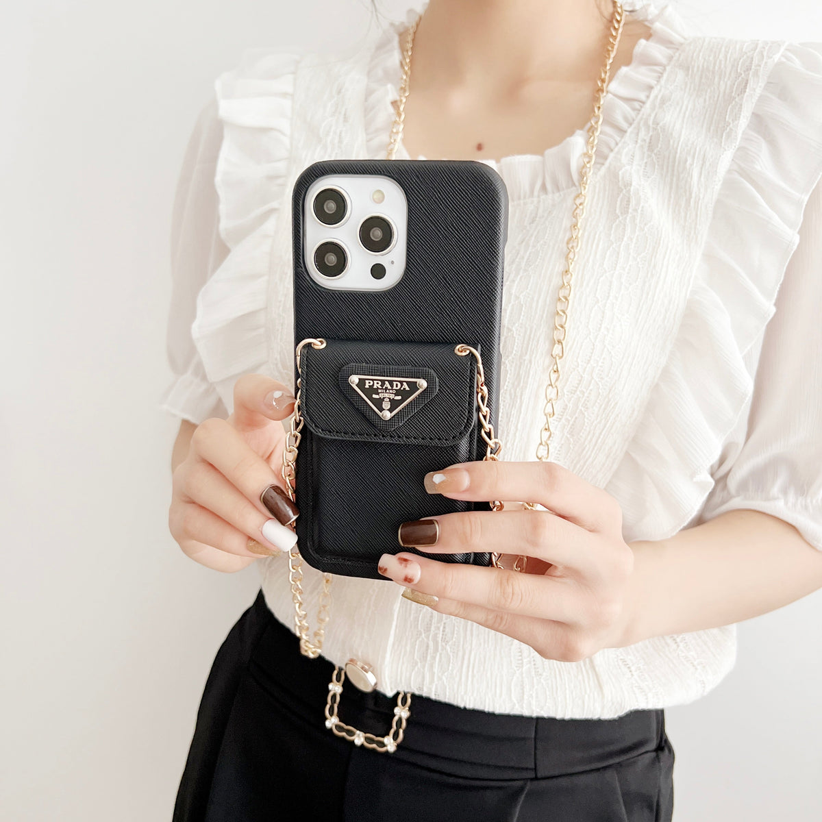 Luxuriöse PRD-Ledertasche für Phone 12-18 Pro & Pro Max
