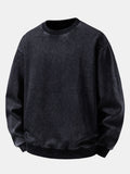 Relaxed Fit Washed Distressed Sweatshirt