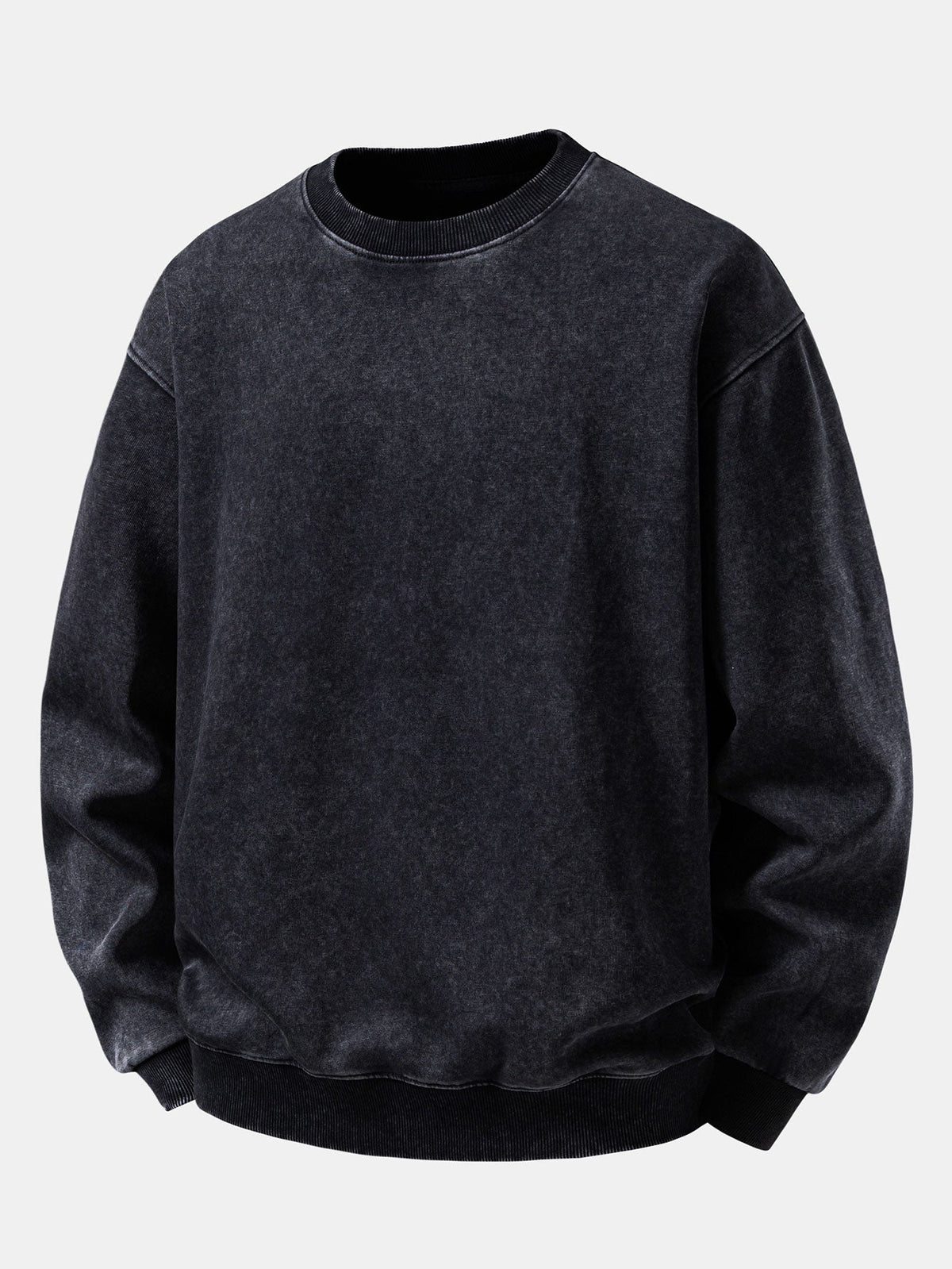 Relaxed Fit Washed Distressed Sweatshirt