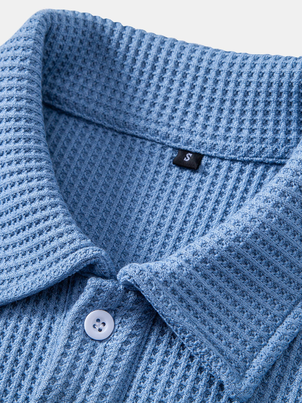 Relaxed Fit Waffle Polo Collar Sweatshirt