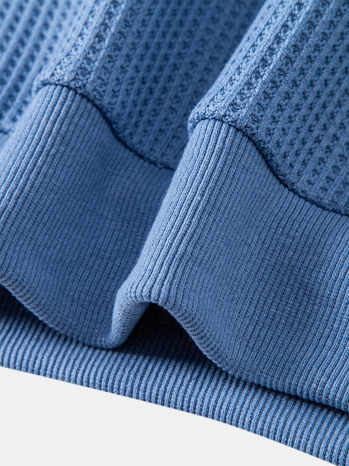 Relaxed Fit Waffle Polo Collar Sweatshirt
