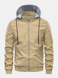 Zip-Up Detachable-Hood Bomber jacket