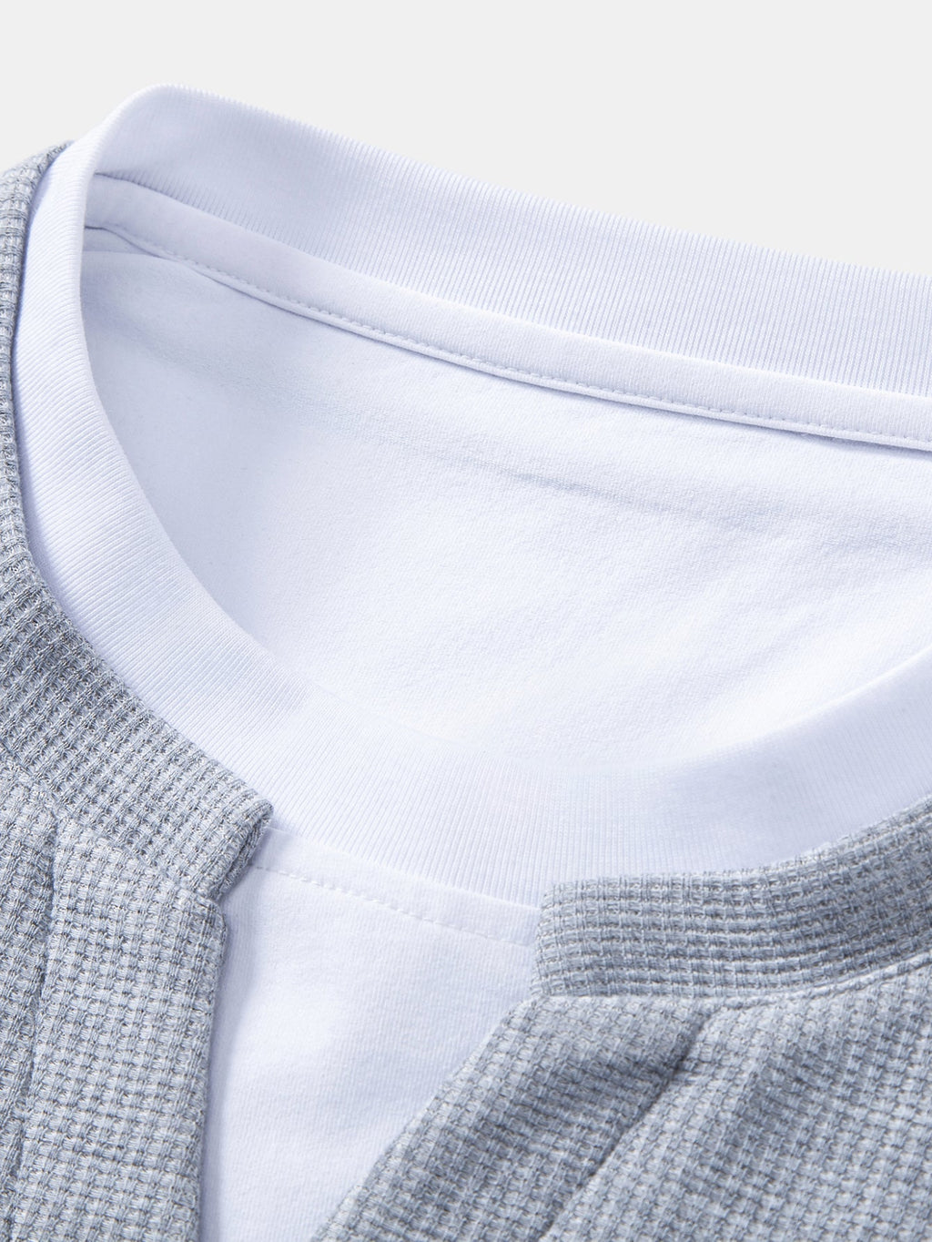 2 In 1 Waffle Notched Collar Sweatshirt