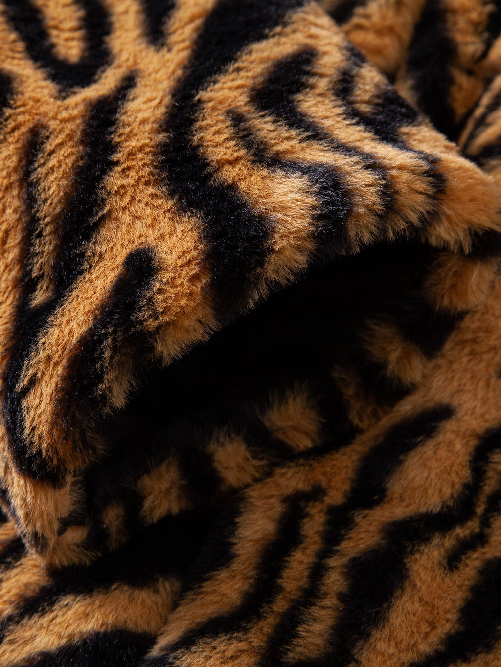 Faux Fur Animal Print Overcoat