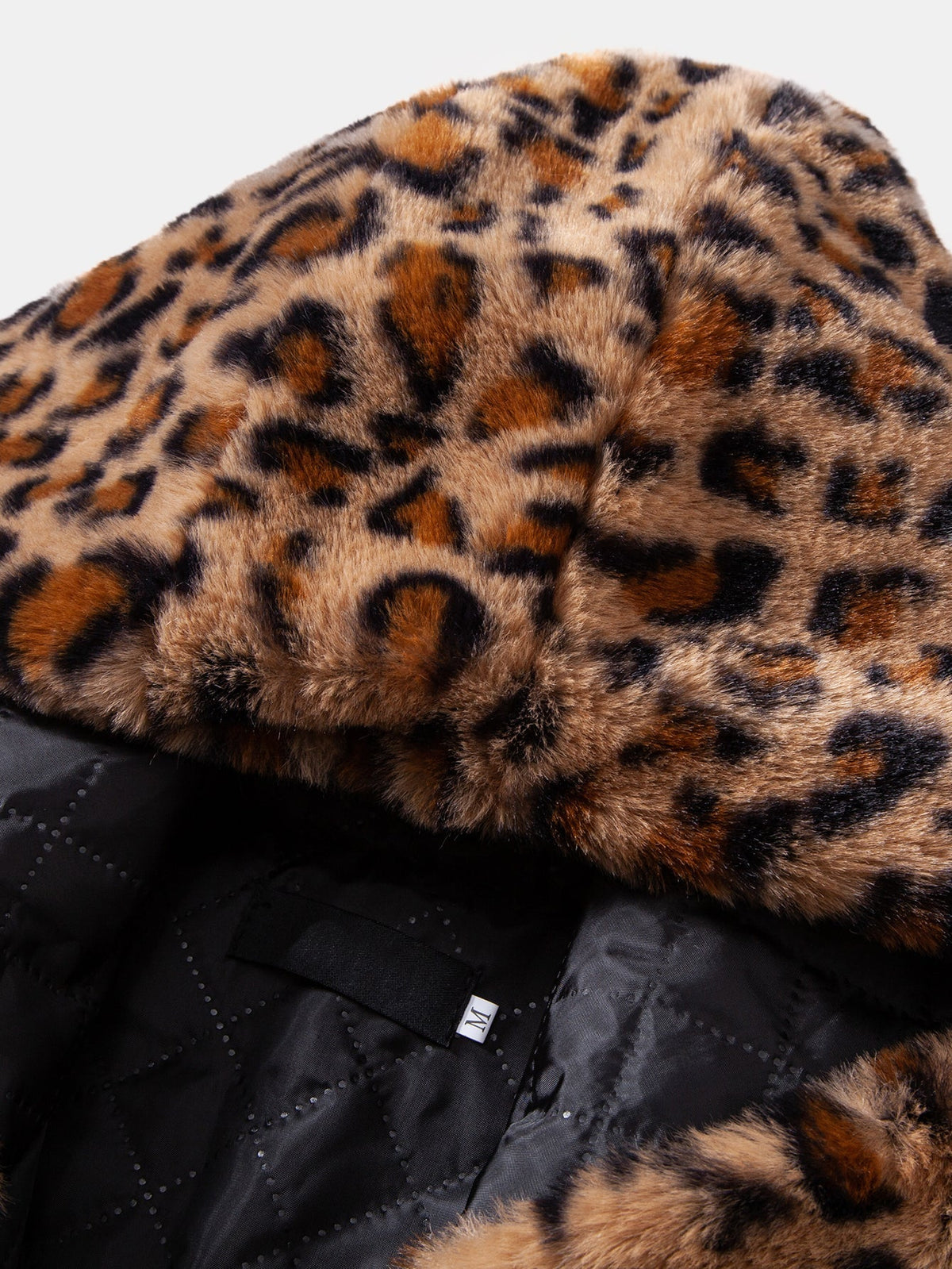 Faux Fur Leopard Hooded Overcoat