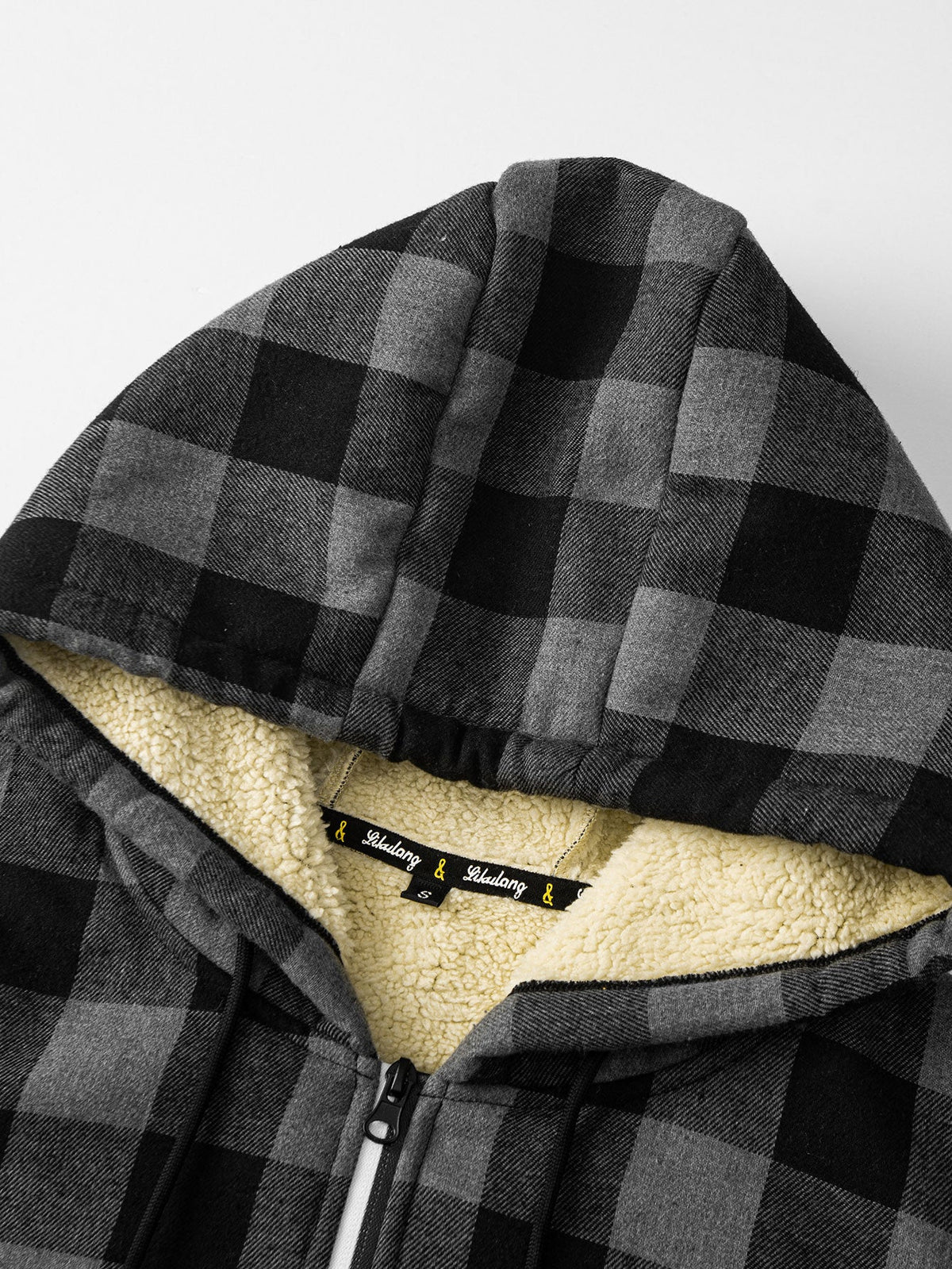 Teddy Lined Flannel Plaid Hoodie