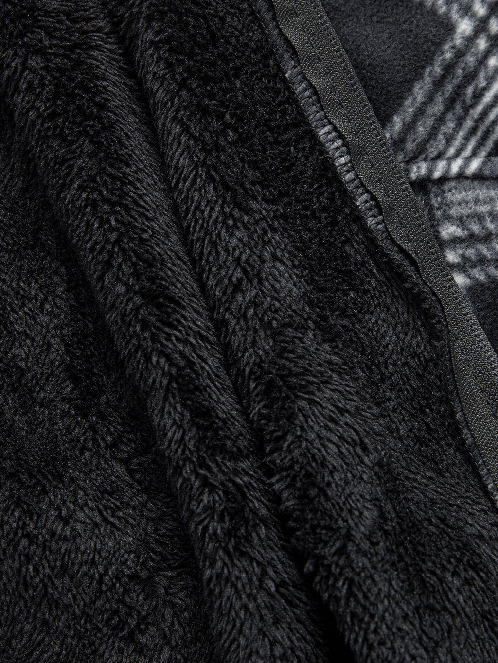 Teddy Lined Zip Up Flannel Plaid Hooded Shirt