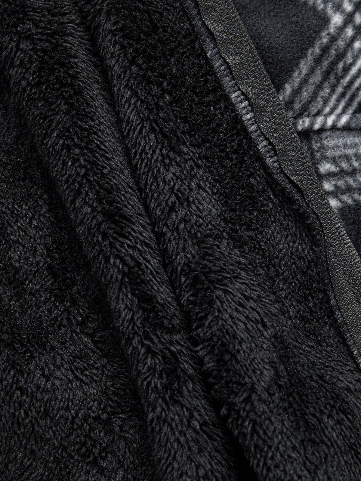 Teddy Lined Zip Up Flannel Plaid Hooded Shirt