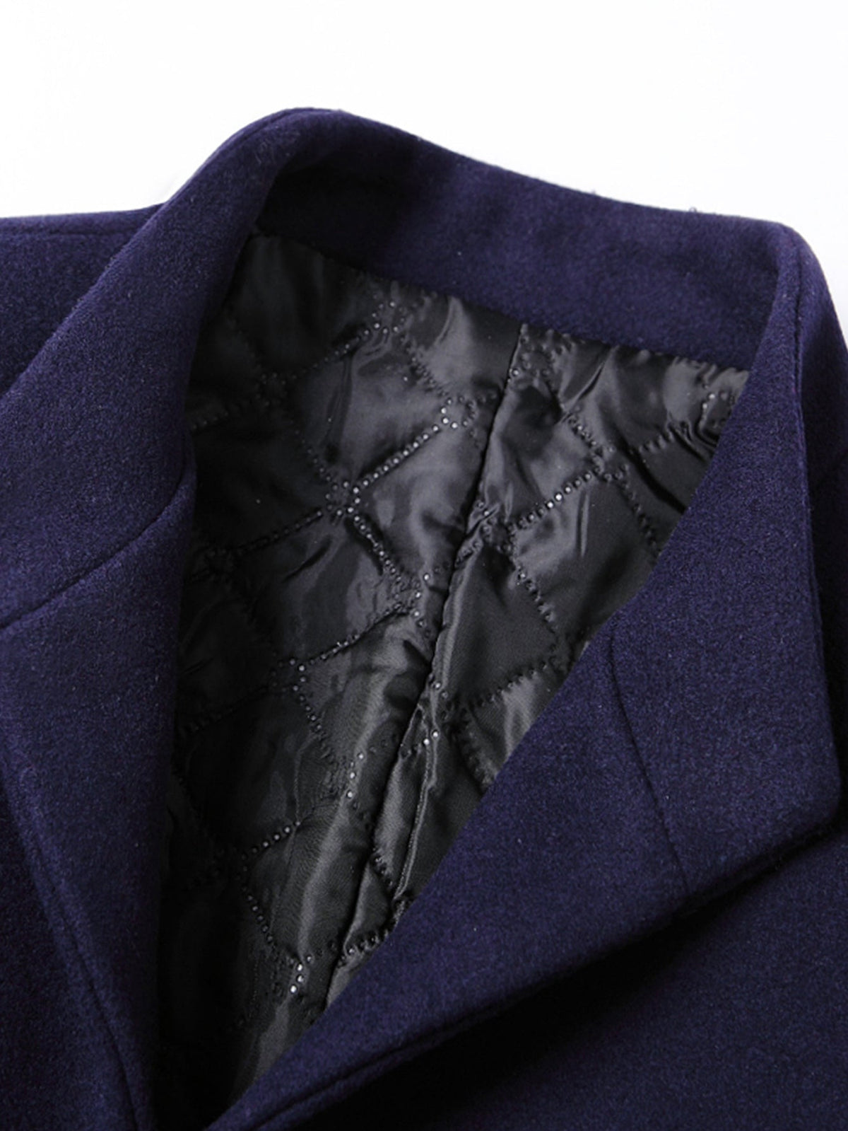 Stand Collar Wool Blend Overcoat