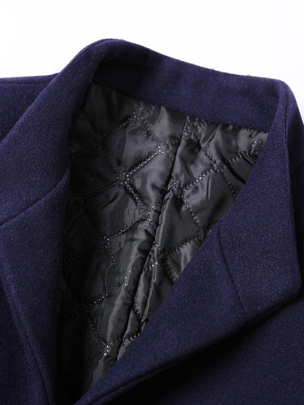 Stand Collar Wool Blend Overcoat