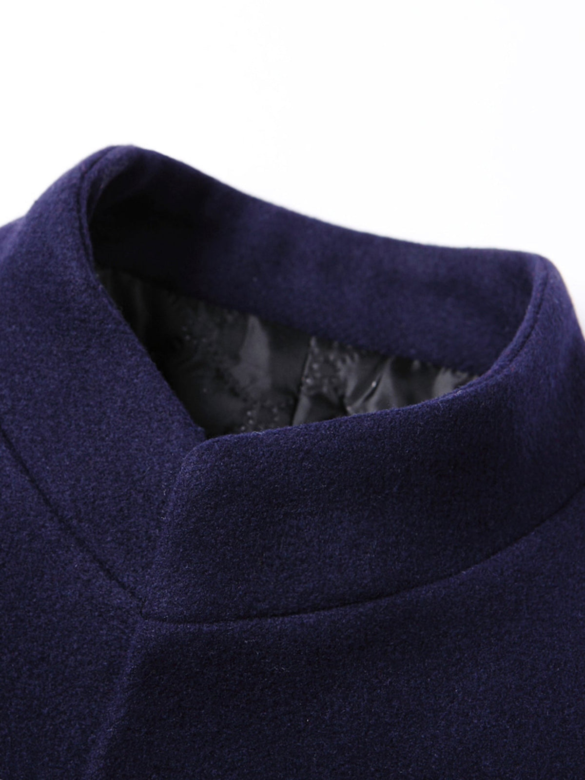 Stand Collar Wool Blend Overcoat