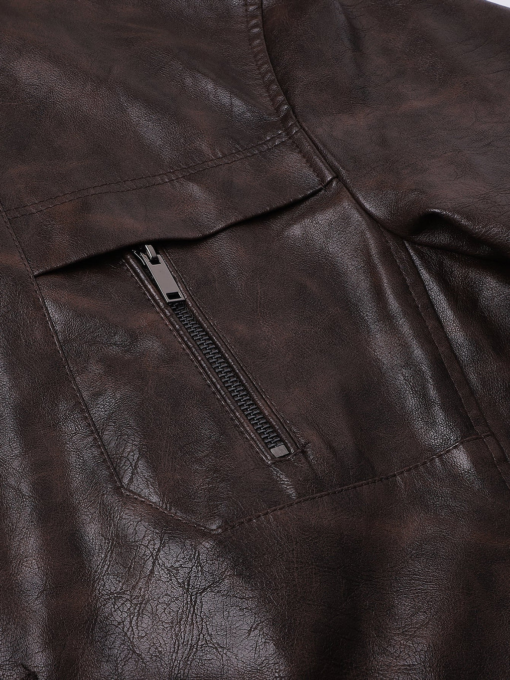 Long Line PU Leather Trench Coat