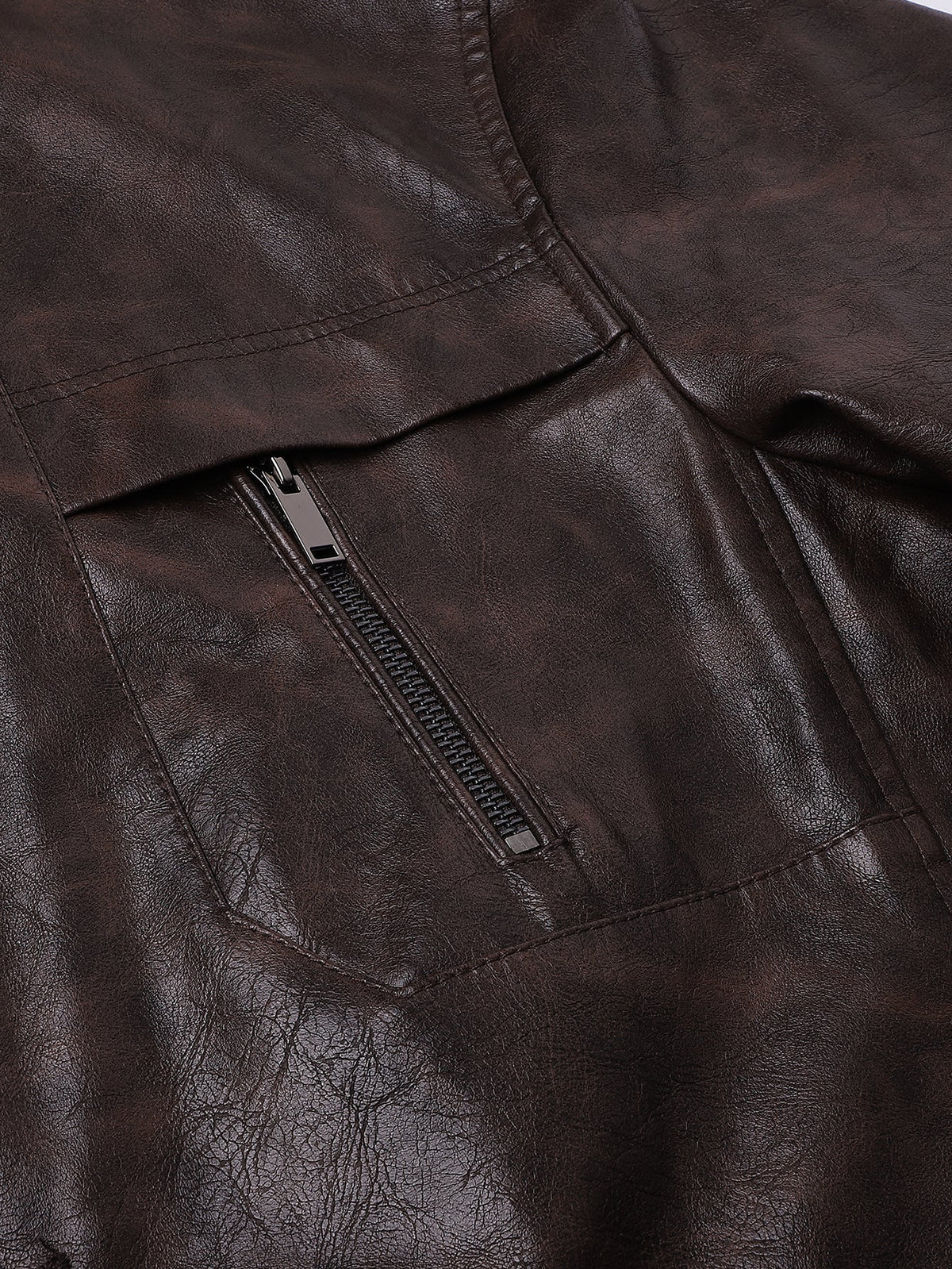 Long Line PU Leather Trench Coat
