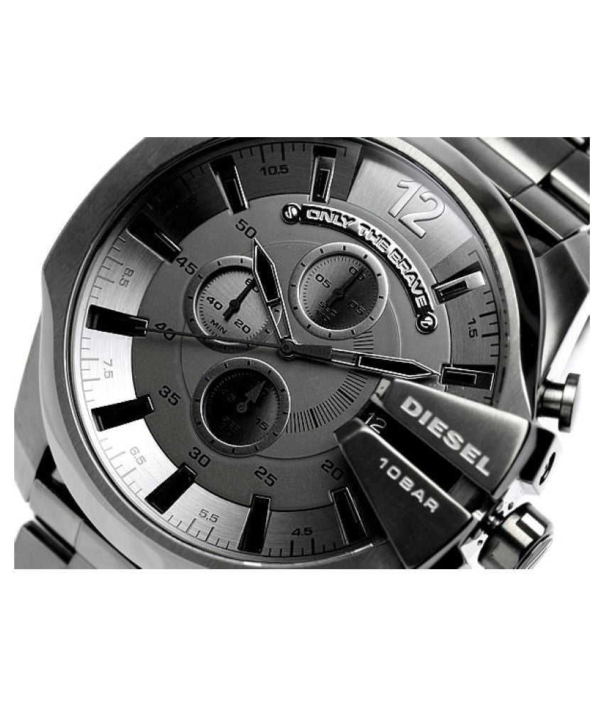 Diesel DZ4282 Mega Chief Chronograph Herrenuhr – Graues Zifferblatt & graues Edelstahlarmband