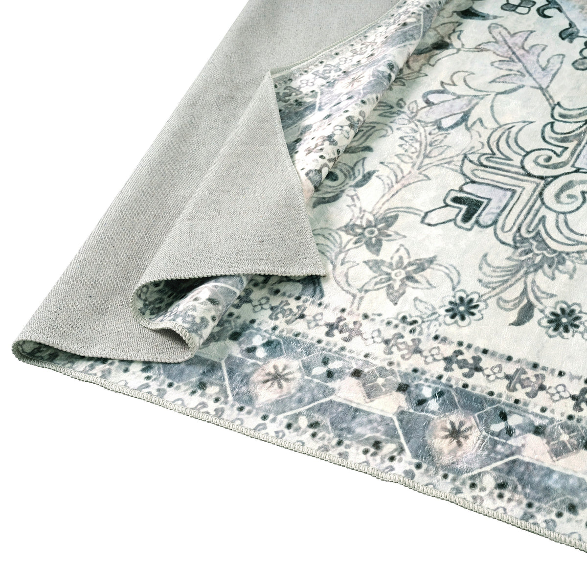 Kathy Ireland Soft Brushed Flannel Washable Rug With Latex Back