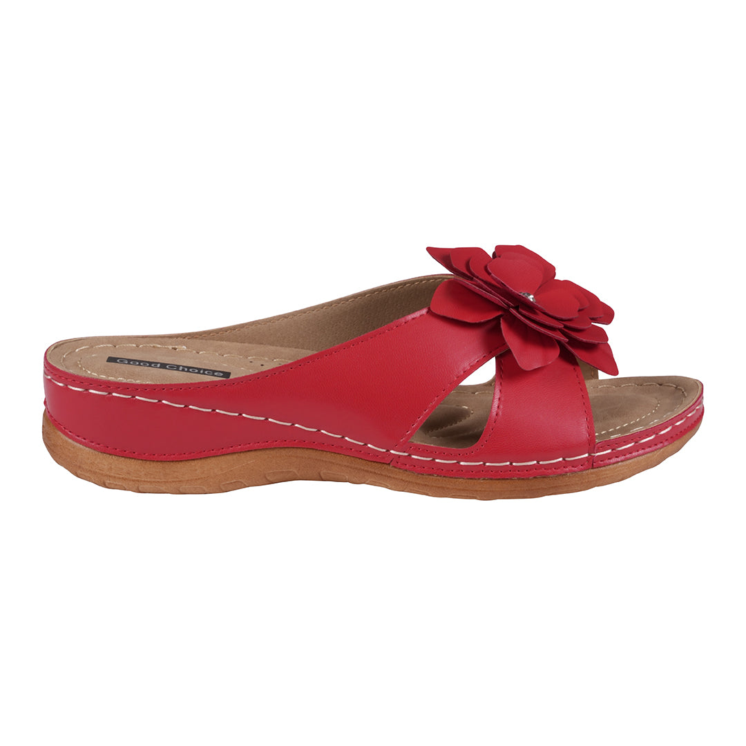 Women's Joy Coral Flower Flat Sandals