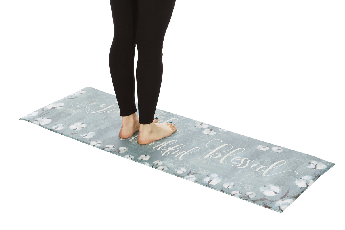 Grateful Thankful Bless Anti-Fatigue Memory Foam Kitchen Mat
