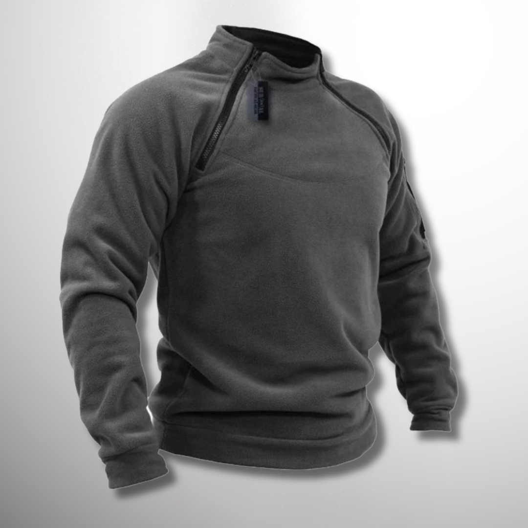 Ronan | Stehkragen-Pullover mit kurzem Reißverschluss