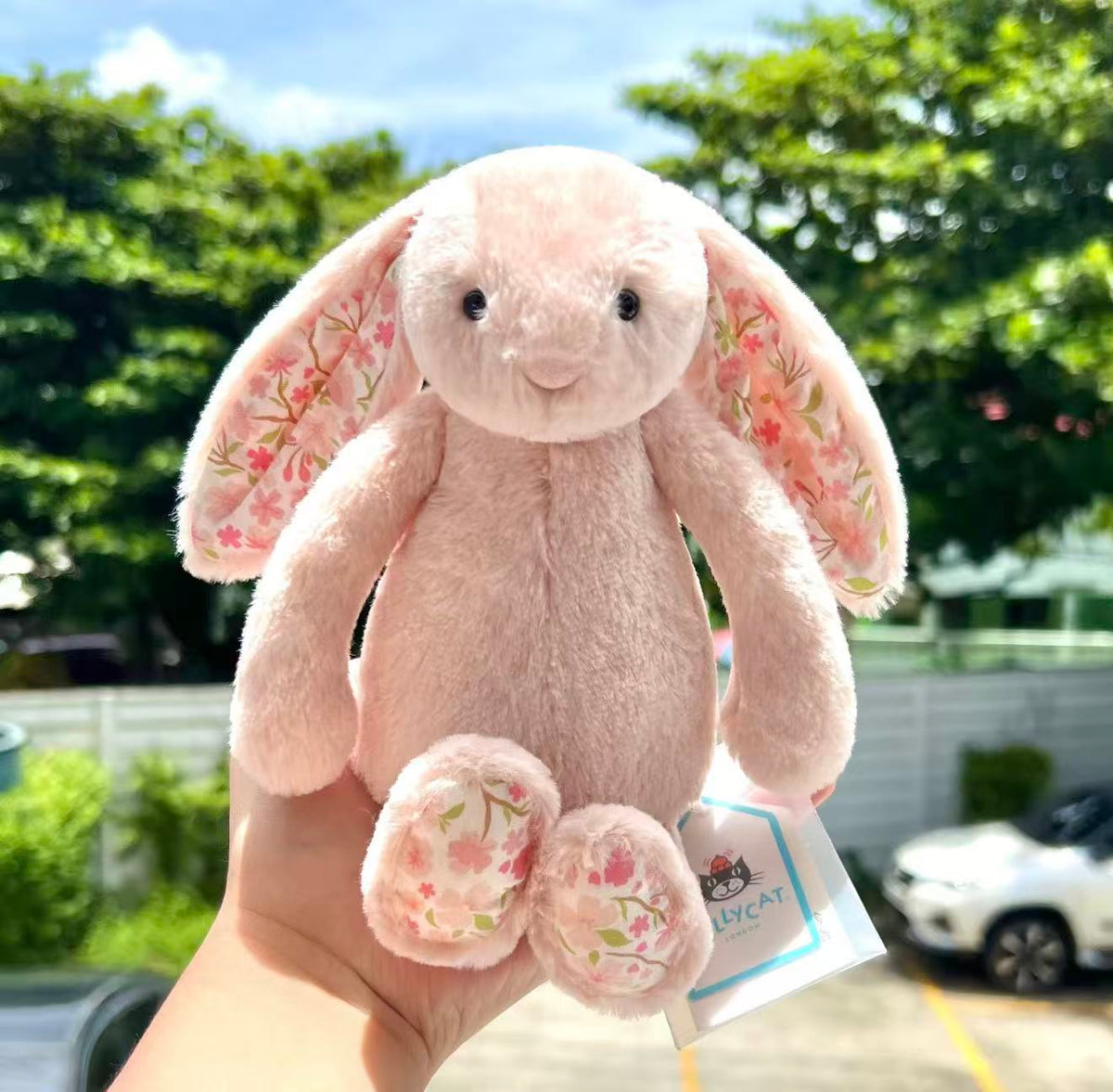 Jellycat Blossom Blush Bunny Cherry - Medium 31cm Floral Plush Toy & Stock in Sydney