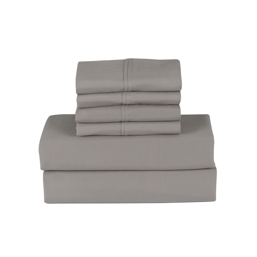 Bamboo 6 Piece 1800 Thread Count Smart Pocket Ultra Soft Luxury Sheet Set