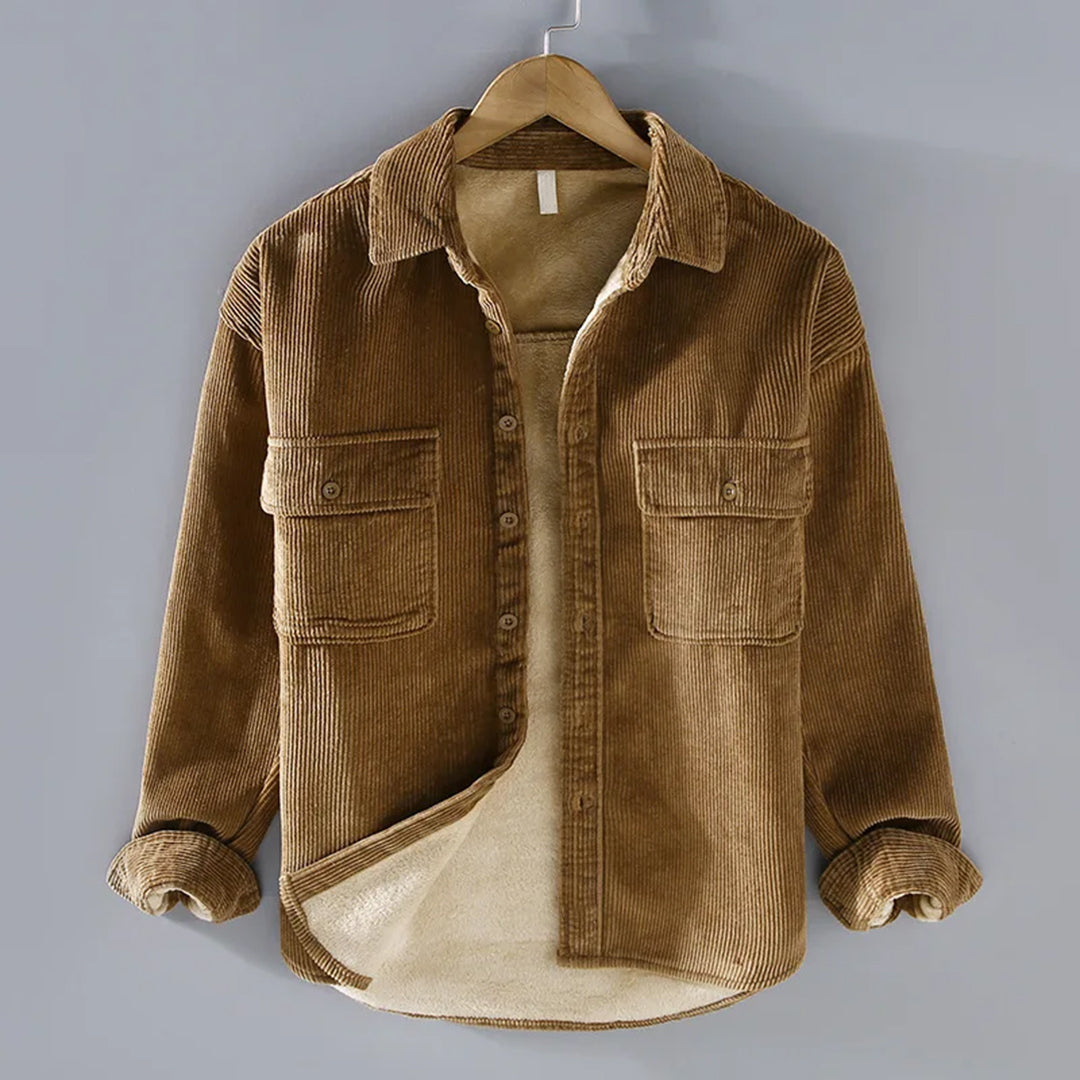Rupert | Warme gerippte Strickjacke mit Knopfleiste