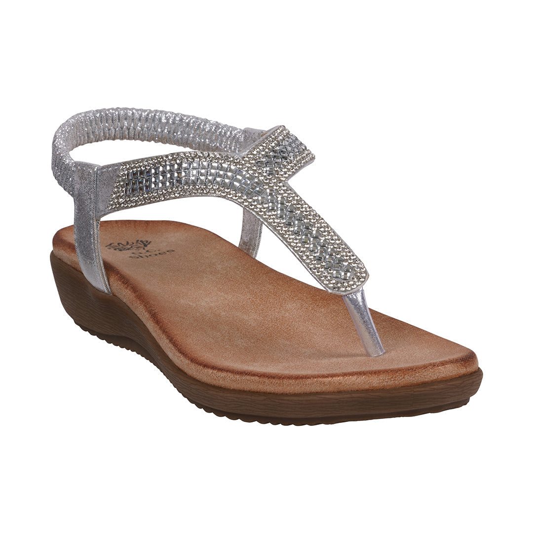 Women's Lori Bronze Embellished Flat Sandals