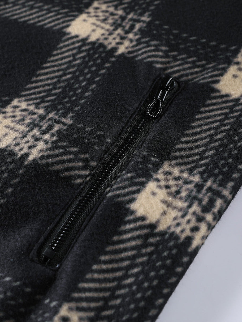 Teddy Lined Zip Up Flannel Plaid Hooded Coat