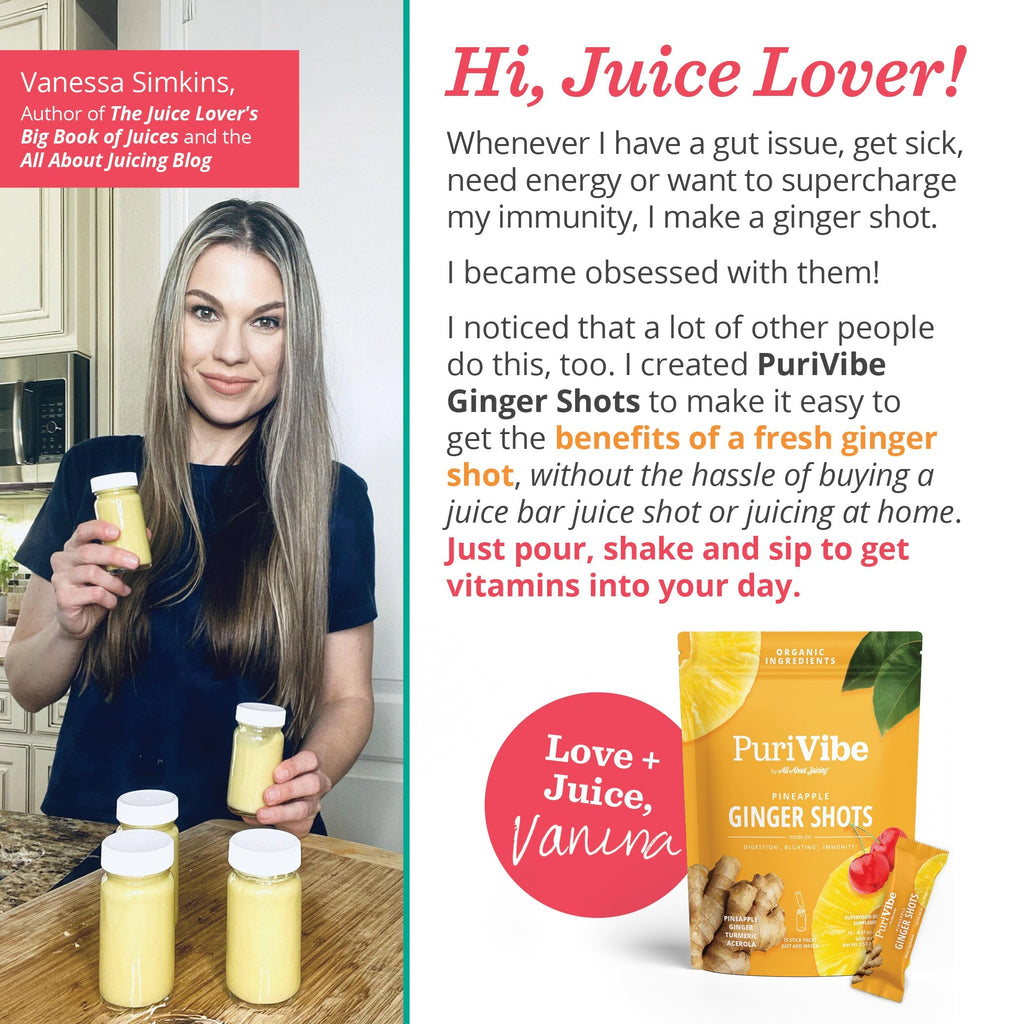 Pineapple Ginger Superfood Juice Powder Wellness Shot Stick Packs
