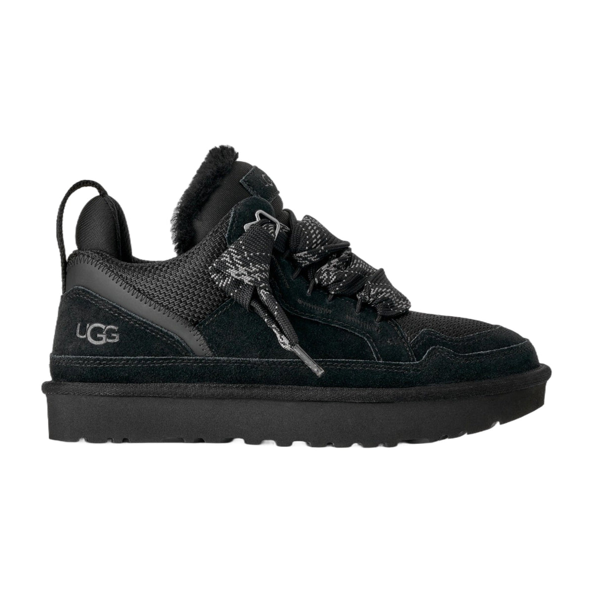 UGG Lowmel Womens Sneakers (1144032) — Black Suede Low-Top
