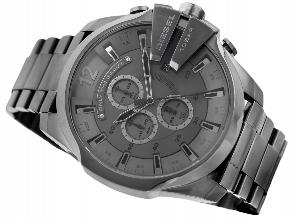 Diesel DZ4282 Mega Chief Chronograph Herrenuhr – Graues Zifferblatt & graues Edelstahlarmband